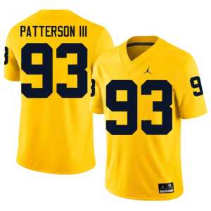 Men's Benny Patterson III #93 NCAA MICH Maize College Football Jerseys 673650-735 - Image 1