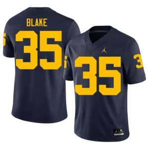 Men's Stuart Blake Game #35 College Football Navy Michigan Jersey 999357-754 - Image 1