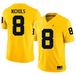 Men's Maize Dominic Nichols College Football NCAA Wolverines #8 Jerseys 911689-226 - Image 1