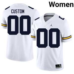 Women College Football Custom Wolverines White Alumni #00 Jersey 556140-370 - Image 1