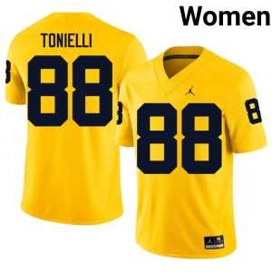 Women's College Football University Deakon Tonielli Maize #88 MICH Jerseys 151254-869 - Image 1